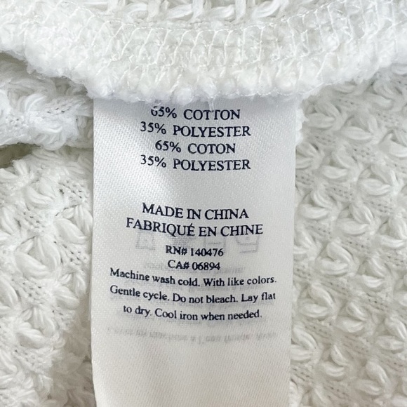 Faherty Echo Thermal Mock Neck Pullover Sweater White - Picture 14 of 15